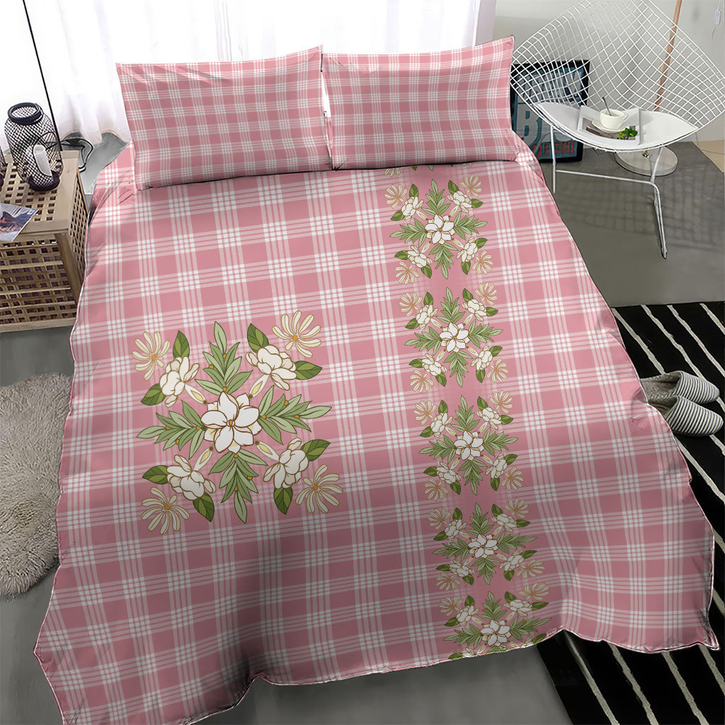 Akala Hamele Hawai'i Palaka Squares Maile Leaf Bedding Set Flowers Hawaiian Quilt Patterns LT9 - Polynesian Pride