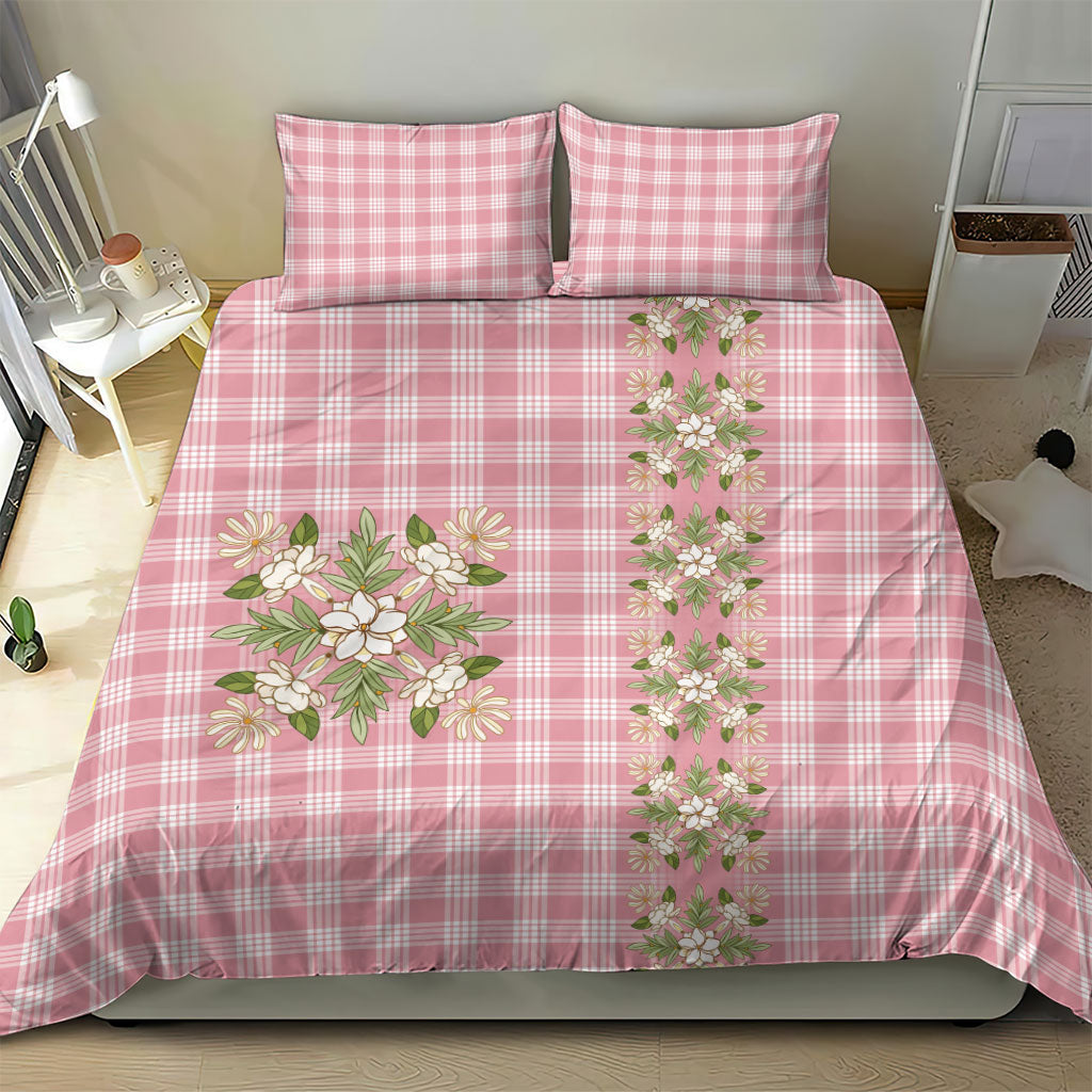 Akala Hamele Hawai'i Palaka Squares Maile Leaf Bedding Set Flowers Hawaiian Quilt Patterns LT9 - Polynesian Pride
