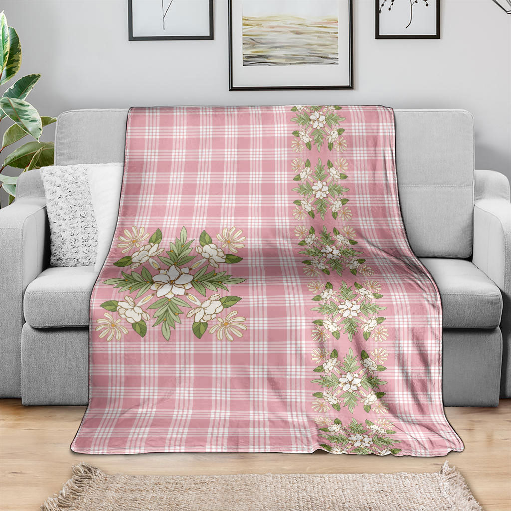 Akala Hamele Hawai'i Palaka Squares Maile Leaf Blanket Flowers Hawaiian Quilt Patterns LT9 - Polynesian Pride