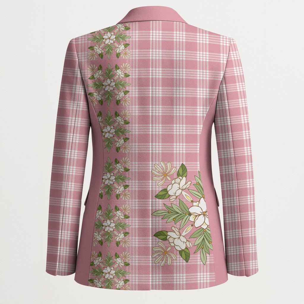 Akala Hamele Hawai'i Palaka Squares Maile Leaf Blazer Flowers Hawaiian Quilt Patterns LT9 - Polynesian Pride
