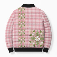 Akala Hamele Hawai'i Palaka Squares Maile Leaf Bomber Puffer Jacket Flowers Hawaiian Quilt Patterns LT9 - Polynesian Pride