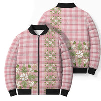 Akala Hamele Hawai'i Palaka Squares Maile Leaf Bomber Puffer Jacket Flowers Hawaiian Quilt Patterns LT9 - Polynesian Pride