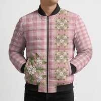 Akala Hamele Hawai'i Palaka Squares Maile Leaf Bomber Puffer Jacket Flowers Hawaiian Quilt Patterns LT9 - Polynesian Pride