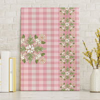Akala Hamele Hawai'i Palaka Squares Maile Leaf Canvas Wall Art Flowers Hawaiian Quilt Patterns LT9 Without Frame Dusty Rose - Polynesian Pride