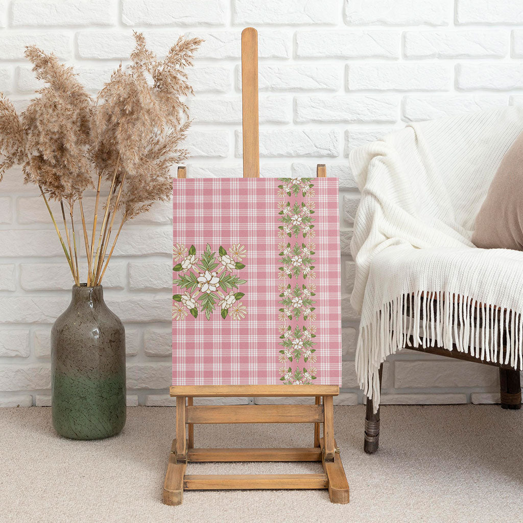Akala Hamele Hawai'i Palaka Squares Maile Leaf Canvas Wall Art Flowers Hawaiian Quilt Patterns LT9 - Polynesian Pride