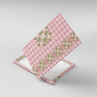 Akala Hamele Hawai'i Palaka Squares Maile Leaf Canvas Wall Art Flowers Hawaiian Quilt Patterns LT9 With Frame Dusty Rose - Polynesian Pride