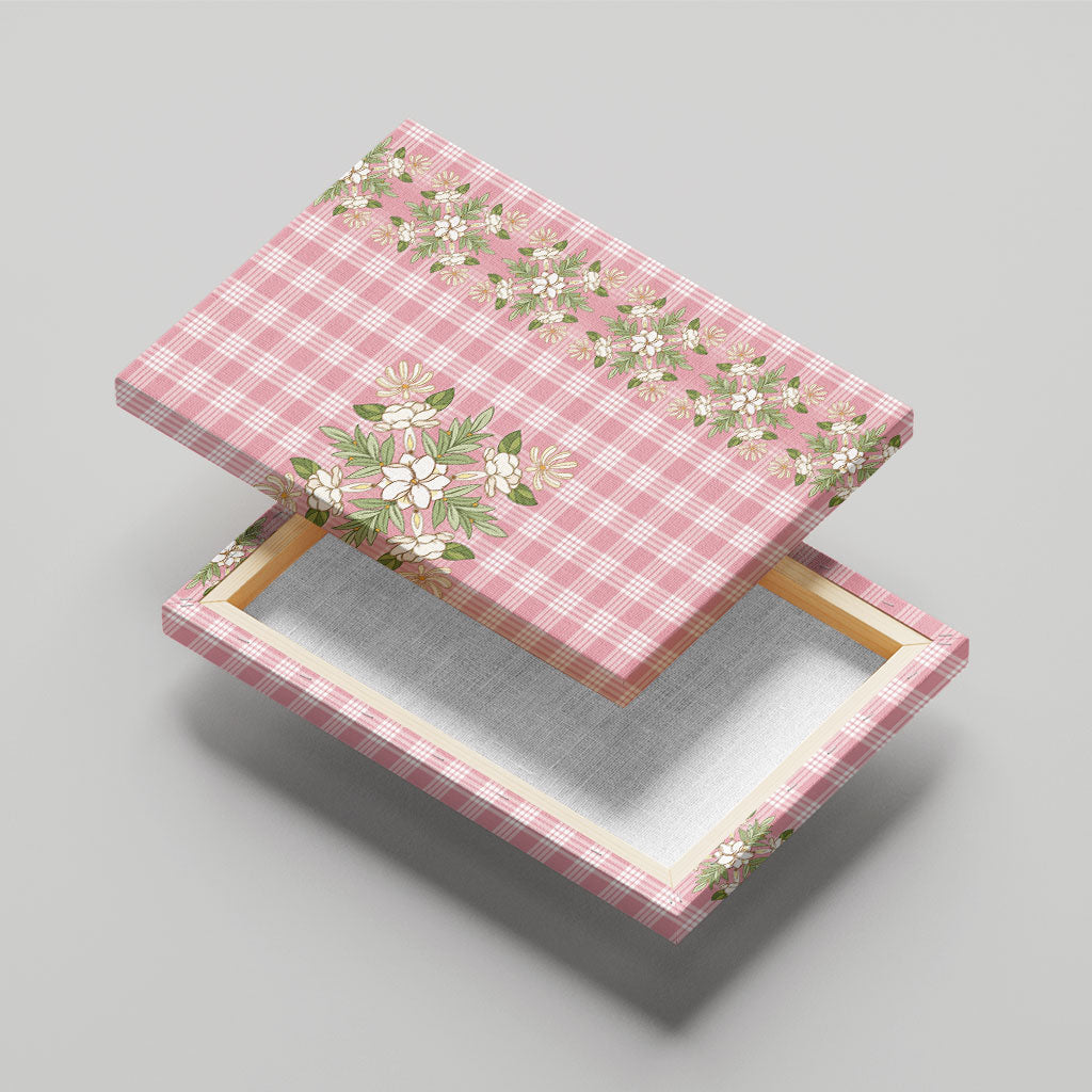 Akala Hamele Hawai'i Palaka Squares Maile Leaf Canvas Wall Art Flowers Hawaiian Quilt Patterns LT9 - Polynesian Pride