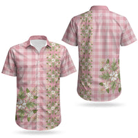 Akala Hamele Hawai'i Palaka Squares Maile Leaf Couples Matching Summer Maxi Dress and Hawaiian Shirt Flowers Hawaiian Quilt Patterns LT9 - Polynesian Pride