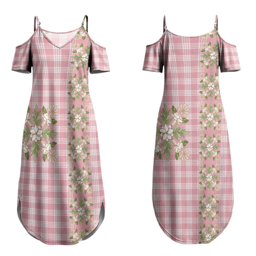 Akala Hamele Hawai'i Palaka Squares Maile Leaf Couples Matching Summer Maxi Dress and Long Sleeve Button Shirt Flowers Hawaiian Quilt Patterns LT9 - Polynesian Pride