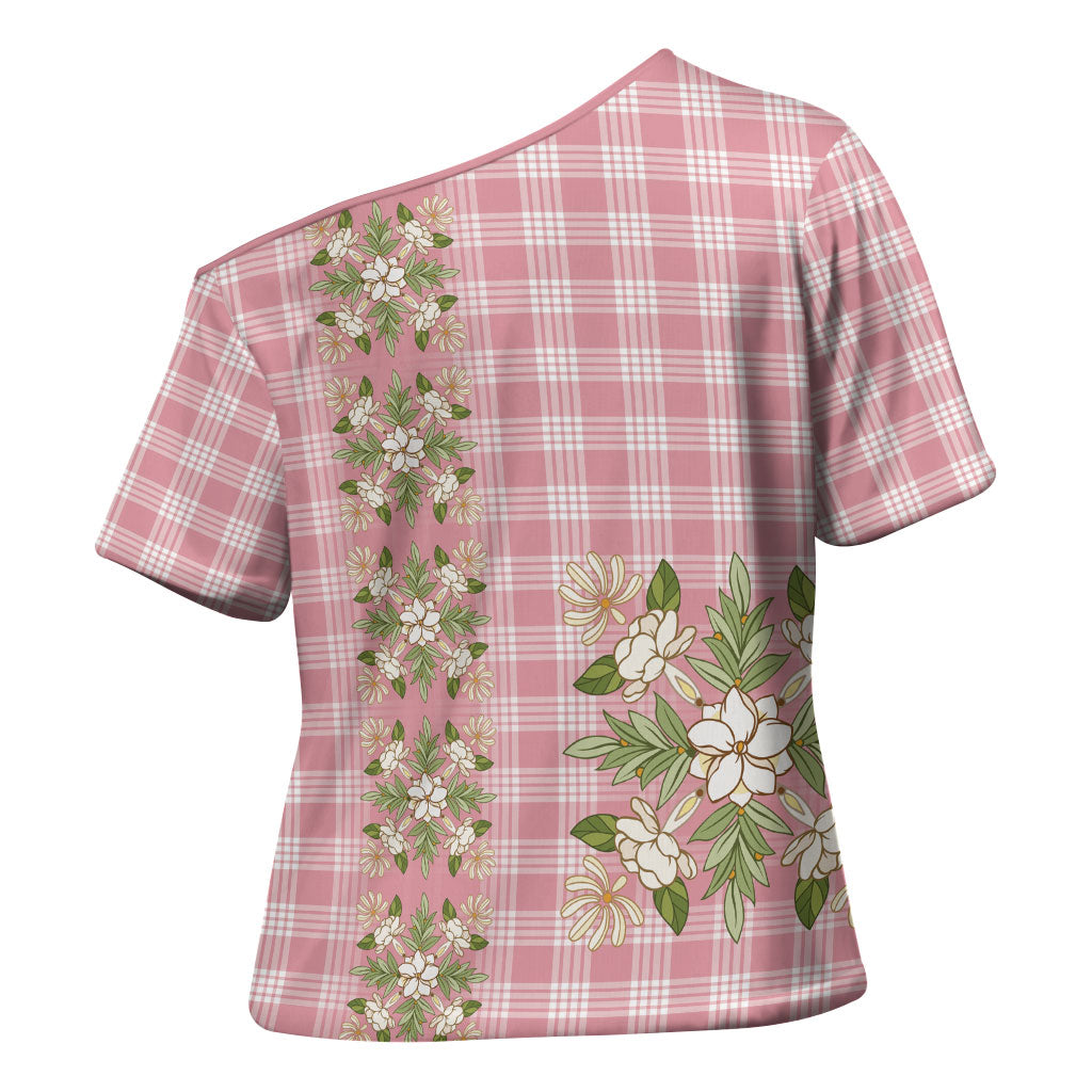 Akala Hamele Hawai'i Palaka Squares Maile Leaf Cross Shoulder Shirt Flowers Hawaiian Quilt Patterns LT9 - Polynesian Pride