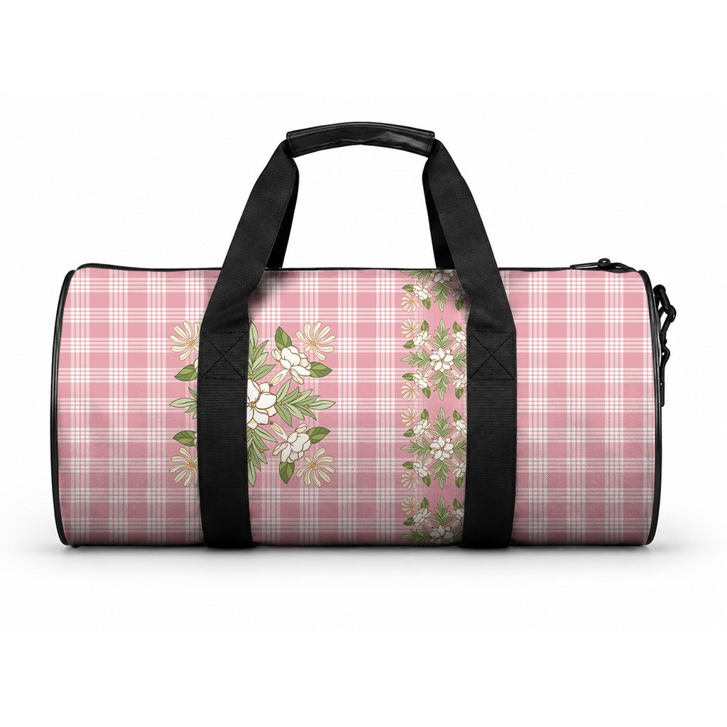 Akala Hamele Hawai'i Palaka Squares Maile Leaf Duffle Bag Flowers Hawaiian Quilt Patterns LT9 One size Dusty Rose - Polynesian Pride