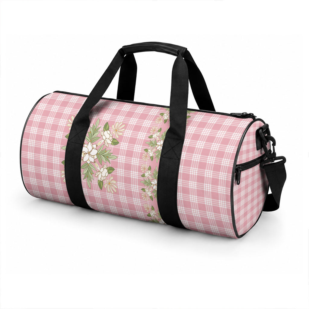Akala Hamele Hawai'i Palaka Squares Maile Leaf Duffle Bag Flowers Hawaiian Quilt Patterns LT9 - Polynesian Pride