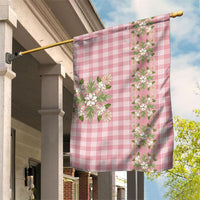 Akala Hamele Hawai'i Palaka Squares Maile Leaf Garden Flag Flowers Hawaiian Quilt Patterns LT9 House Flag Dusty Rose - Polynesian Pride