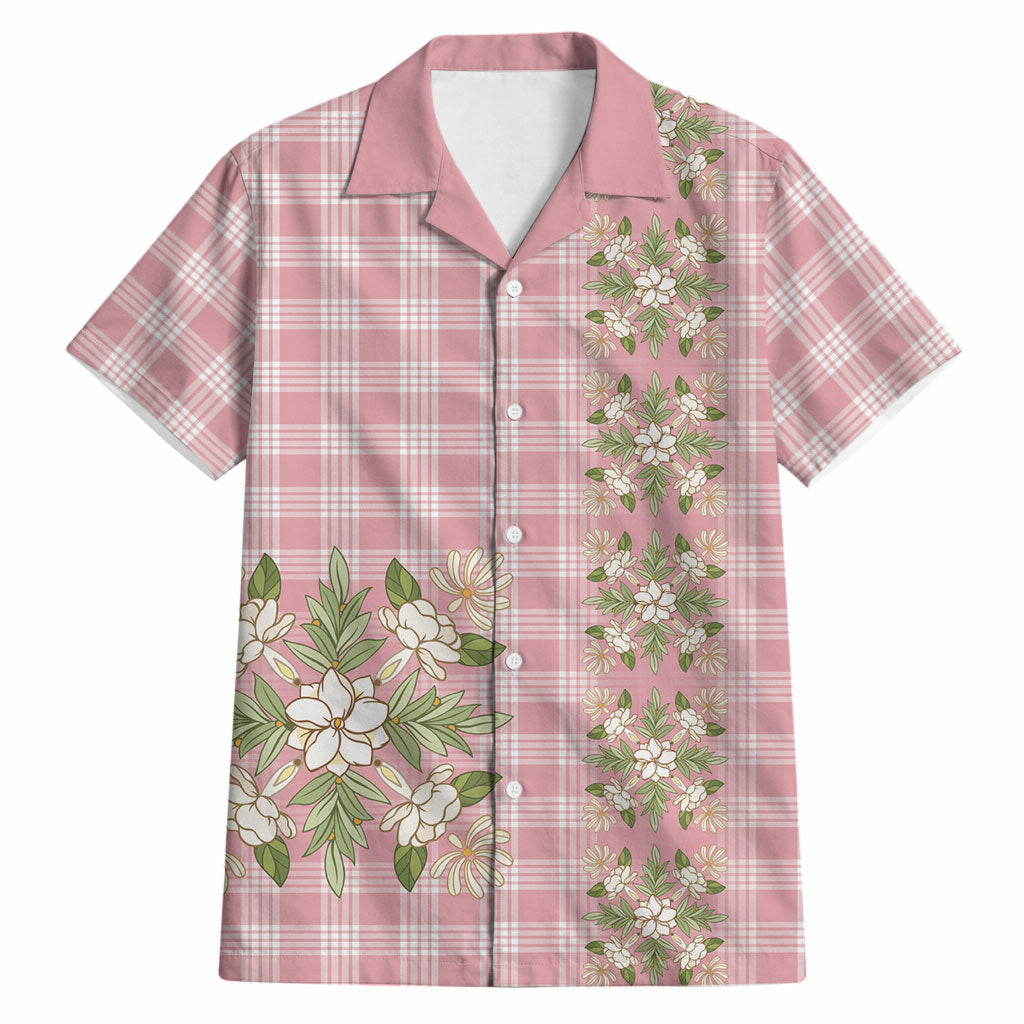 Akala Hamele Hawai'i Palaka Squares Maile Leaf Hawaiian Shirt Flowers Hawaiian Quilt Patterns LT9 Dusty Rose - Polynesian Pride