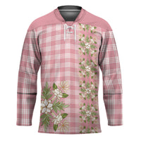 Akala Hamele Hawai'i Palaka Squares Maile Leaf Hockey Jersey Flowers Hawaiian Quilt Patterns LT9 Unisex Dusty Rose - Polynesian Pride
