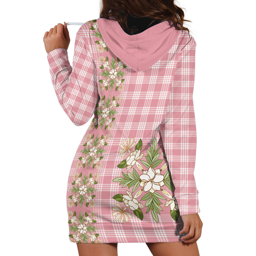 Akala Hamele Hawai'i Palaka Squares Maile Leaf Hoodie Dress Flowers Hawaiian Quilt Patterns LT9 - Polynesian Pride
