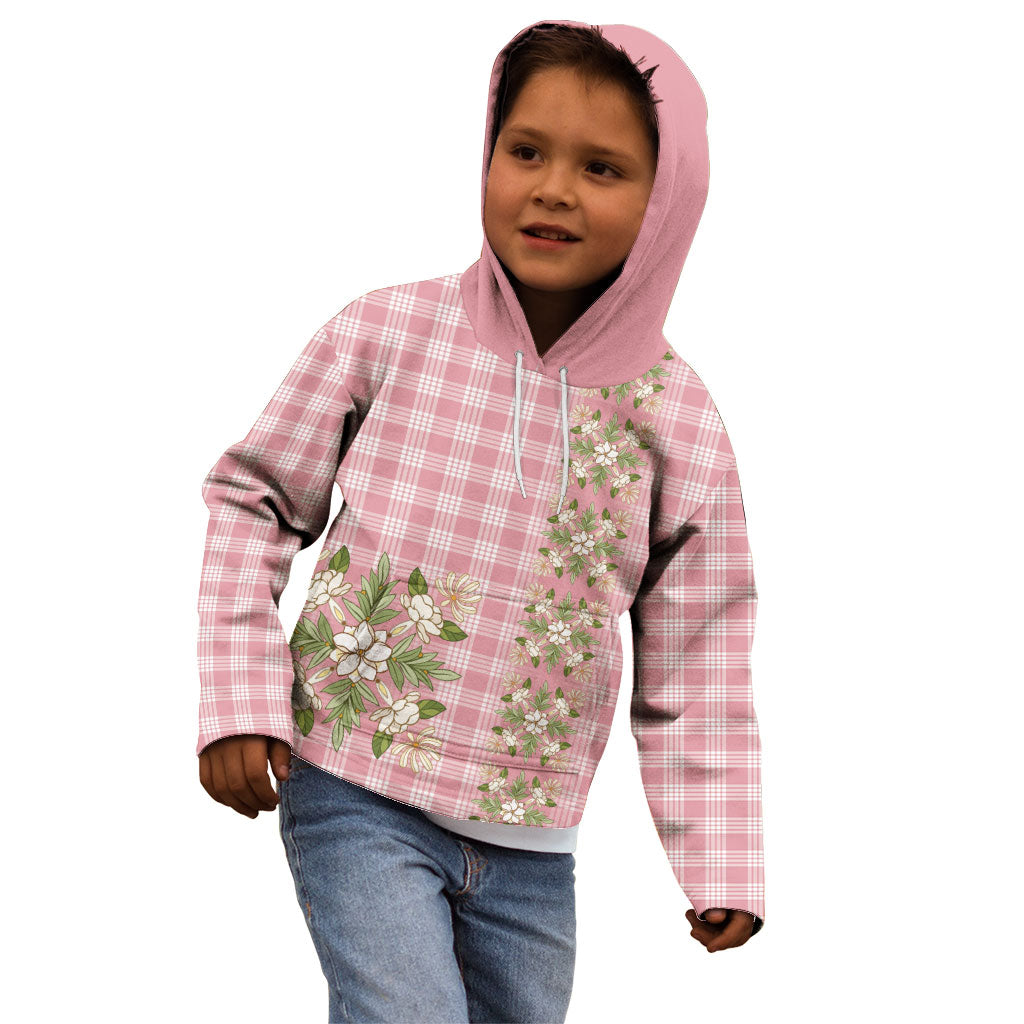 Akala Hamele Hawai'i Palaka Squares Maile Leaf Kid Hoodie Flowers Hawaiian Quilt Patterns LT9 - Polynesian Pride