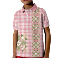 Akala Hamele Hawai'i Palaka Squares Maile Leaf Kid Polo Shirt Flowers Hawaiian Quilt Patterns LT9 Kid Dusty Rose - Polynesian Pride