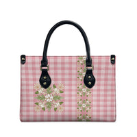 Akala Hamele Hawai'i Palaka Squares Maile Leaf Leather Bag Flowers Hawaiian Quilt Patterns LT9 - Polynesian Pride