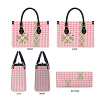 Akala Hamele Hawai'i Palaka Squares Maile Leaf Leather Bag Flowers Hawaiian Quilt Patterns LT9 - Polynesian Pride