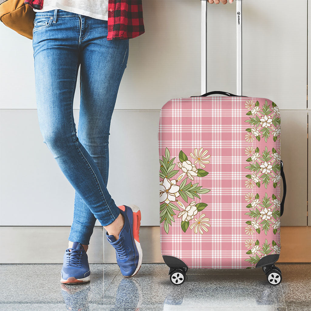 Akala Hamele Hawai'i Palaka Squares Maile Leaf Luggage Cover Flowers Hawaiian Quilt Patterns LT9 - Polynesian Pride