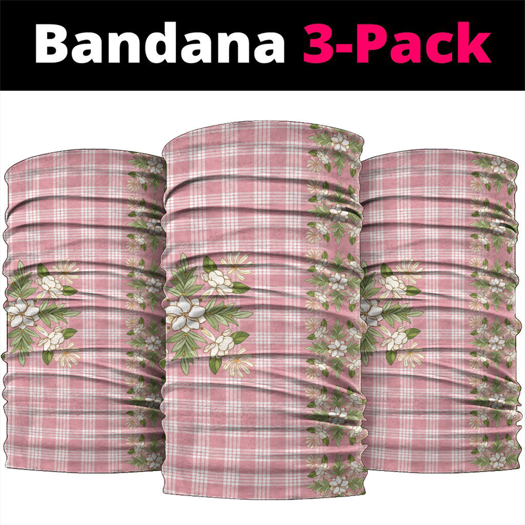 Akala Hamele Hawai'i Palaka Squares Maile Leaf Neck Gaiter Flowers Hawaiian Quilt Patterns LT9 package One Size: 25*50cm Dusty Rose - Polynesian Pride