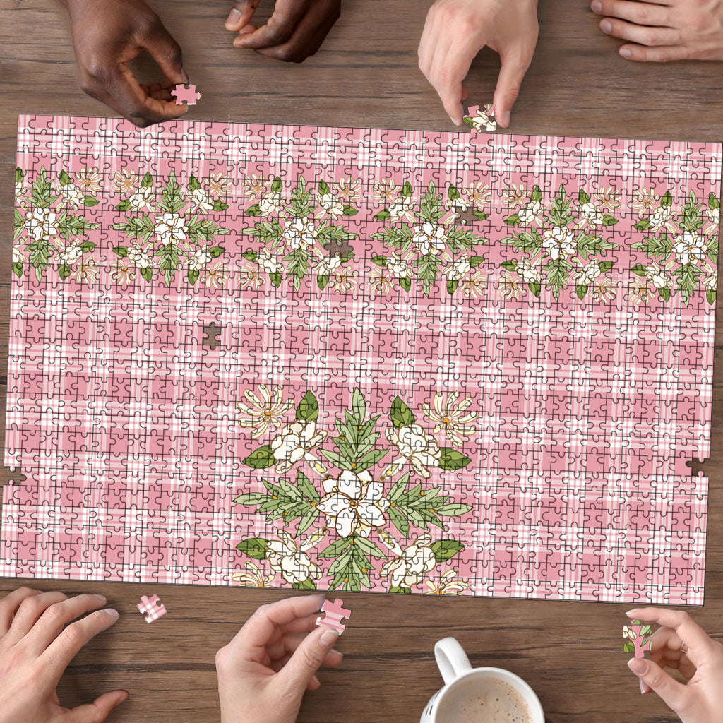 Akala Hamele Hawai'i Palaka Squares Maile Leaf Puzzle Flowers Hawaiian Quilt Patterns LT9 - Polynesian Pride