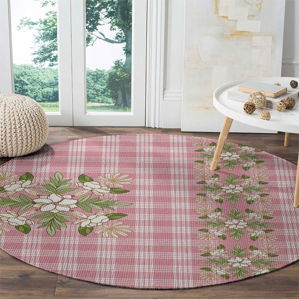 Akala Hamele Hawai'i Palaka Squares Maile Leaf Round Carpet Flowers Hawaiian Quilt Patterns LT9 - Polynesian Pride