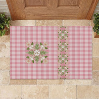 Akala Hamele Hawai'i Palaka Squares Maile Leaf Rubber Doormat Flowers Hawaiian Quilt Patterns LT9 Dusty Rose - Polynesian Pride