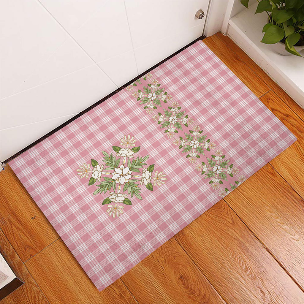 Akala Hamele Hawai'i Palaka Squares Maile Leaf Rubber Doormat Flowers Hawaiian Quilt Patterns LT9 - Polynesian Pride