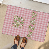 Akala Hamele Hawai'i Palaka Squares Maile Leaf Rubber Doormat Flowers Hawaiian Quilt Patterns LT9 - Polynesian Pride