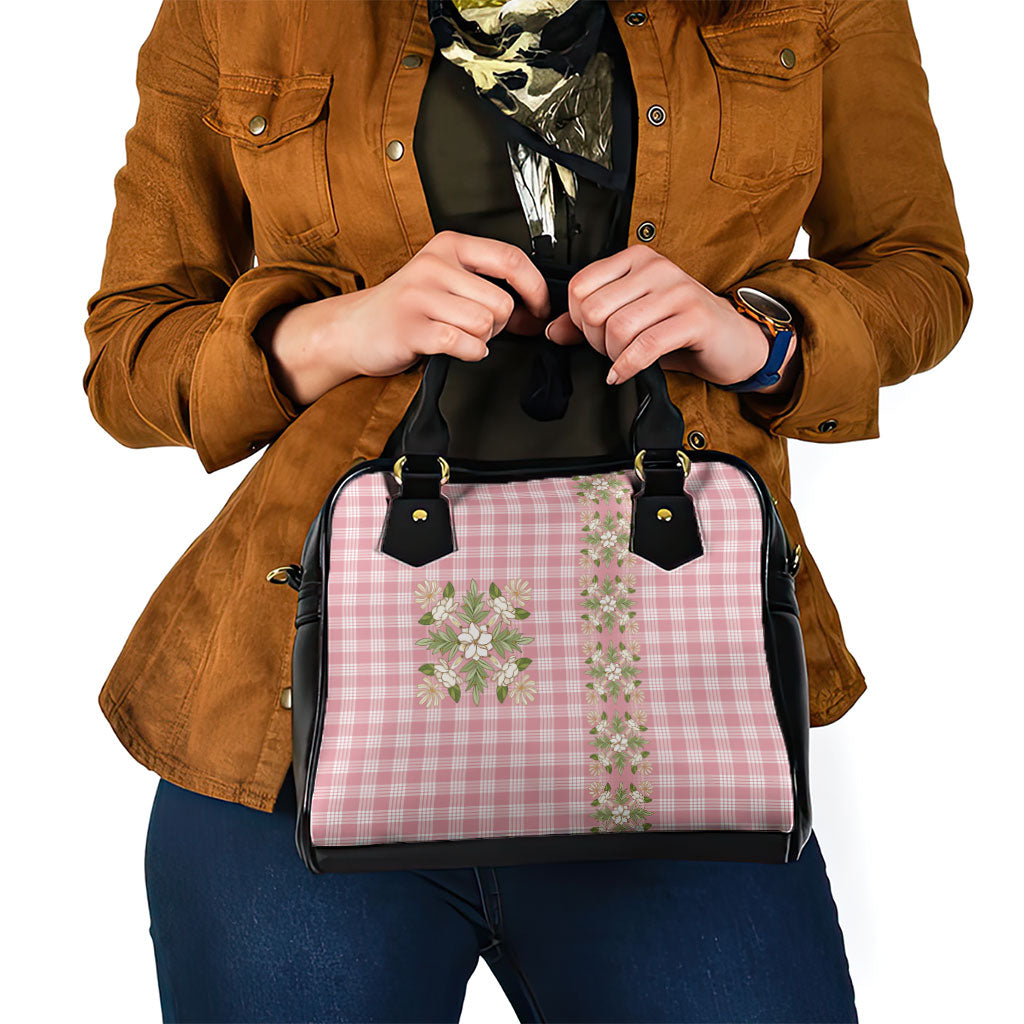 Akala Hamele Hawai'i Palaka Squares Maile Leaf Shoulder Handbag Flowers Hawaiian Quilt Patterns LT9 - Polynesian Pride