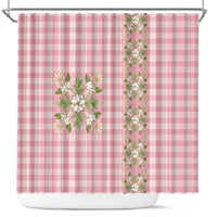 Akala Hamele Hawai'i Palaka Squares Maile Leaf Shower Curtain Flowers Hawaiian Quilt Patterns LT9 Dusty Rose - Polynesian Pride