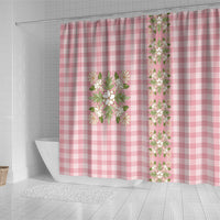 Akala Hamele Hawai'i Palaka Squares Maile Leaf Shower Curtain Flowers Hawaiian Quilt Patterns LT9 - Polynesian Pride