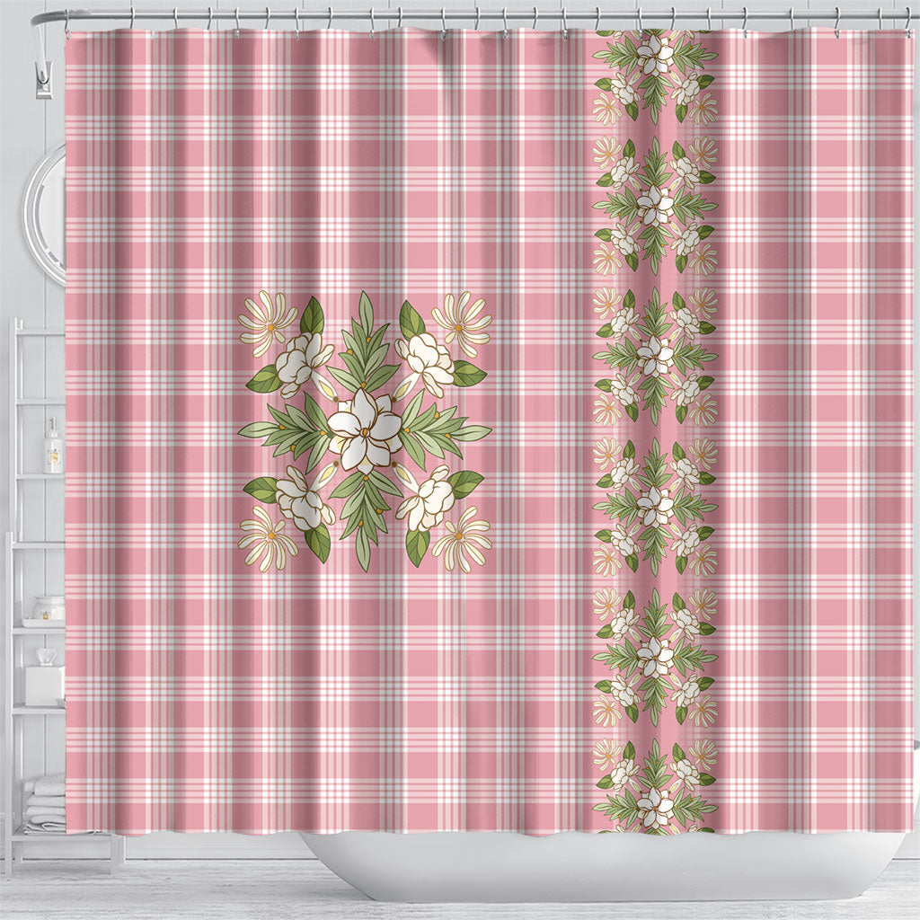 Akala Hamele Hawai'i Palaka Squares Maile Leaf Shower Curtain Flowers Hawaiian Quilt Patterns LT9 - Polynesian Pride