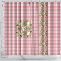 Akala Hamele Hawai'i Palaka Squares Maile Leaf Shower Curtain Flowers Hawaiian Quilt Patterns LT9 - Polynesian Pride
