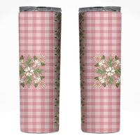 Akala Hamele Hawai'i Palaka Squares Maile Leaf Skinny Tumbler Flowers Hawaiian Quilt Patterns LT9 Dusty Rose - Polynesian Pride