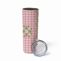 Akala Hamele Hawai'i Palaka Squares Maile Leaf Skinny Tumbler Flowers Hawaiian Quilt Patterns LT9 - Polynesian Pride
