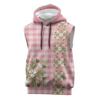 Akala Hamele Hawai'i Palaka Squares Maile Leaf Sleeveless Hoodie Flowers Hawaiian Quilt Patterns LT9 Dusty Rose - Polynesian Pride