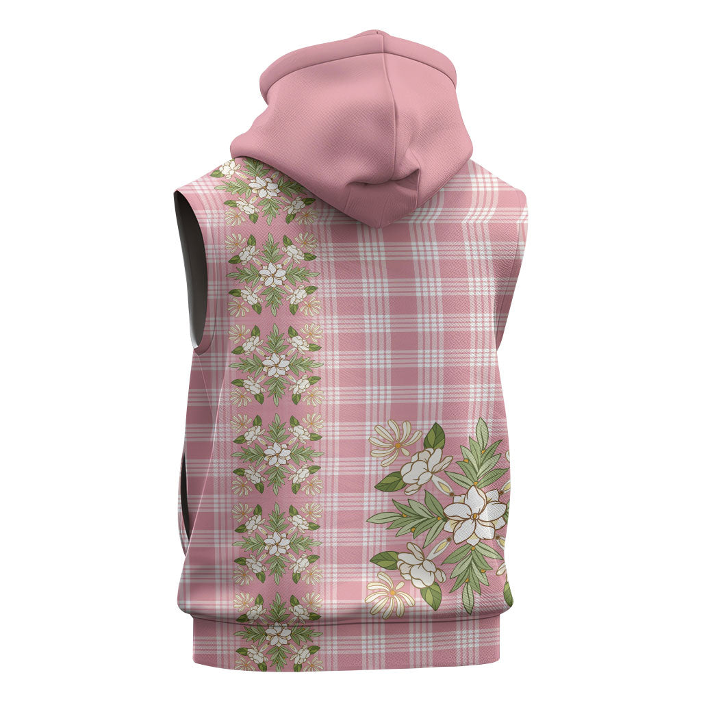 Akala Hamele Hawai'i Palaka Squares Maile Leaf Sleeveless Hoodie Flowers Hawaiian Quilt Patterns LT9 - Polynesian Pride