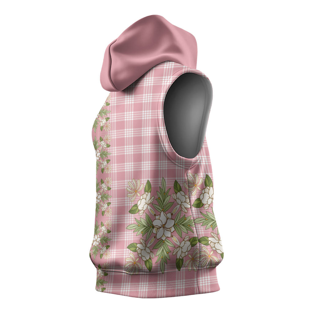 Akala Hamele Hawai'i Palaka Squares Maile Leaf Sleeveless Hoodie Flowers Hawaiian Quilt Patterns LT9 - Polynesian Pride