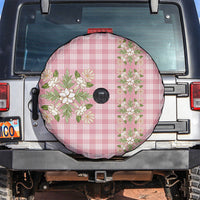 Akala Hamele Hawai'i Palaka Squares Maile Leaf Spare Tire Cover Flowers Hawaiian Quilt Patterns LT9 Dusty Rose - Polynesian Pride