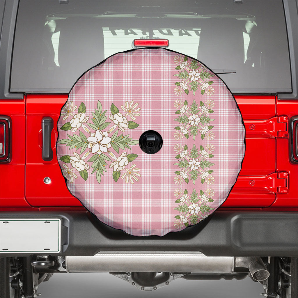Akala Hamele Hawai'i Palaka Squares Maile Leaf Spare Tire Cover Flowers Hawaiian Quilt Patterns LT9 - Polynesian Pride