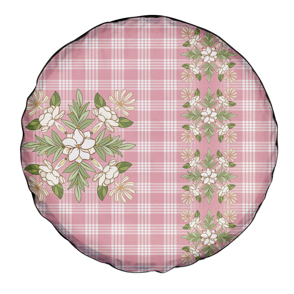 Akala Hamele Hawai'i Palaka Squares Maile Leaf Spare Tire Cover Flowers Hawaiian Quilt Patterns LT9 - Polynesian Pride