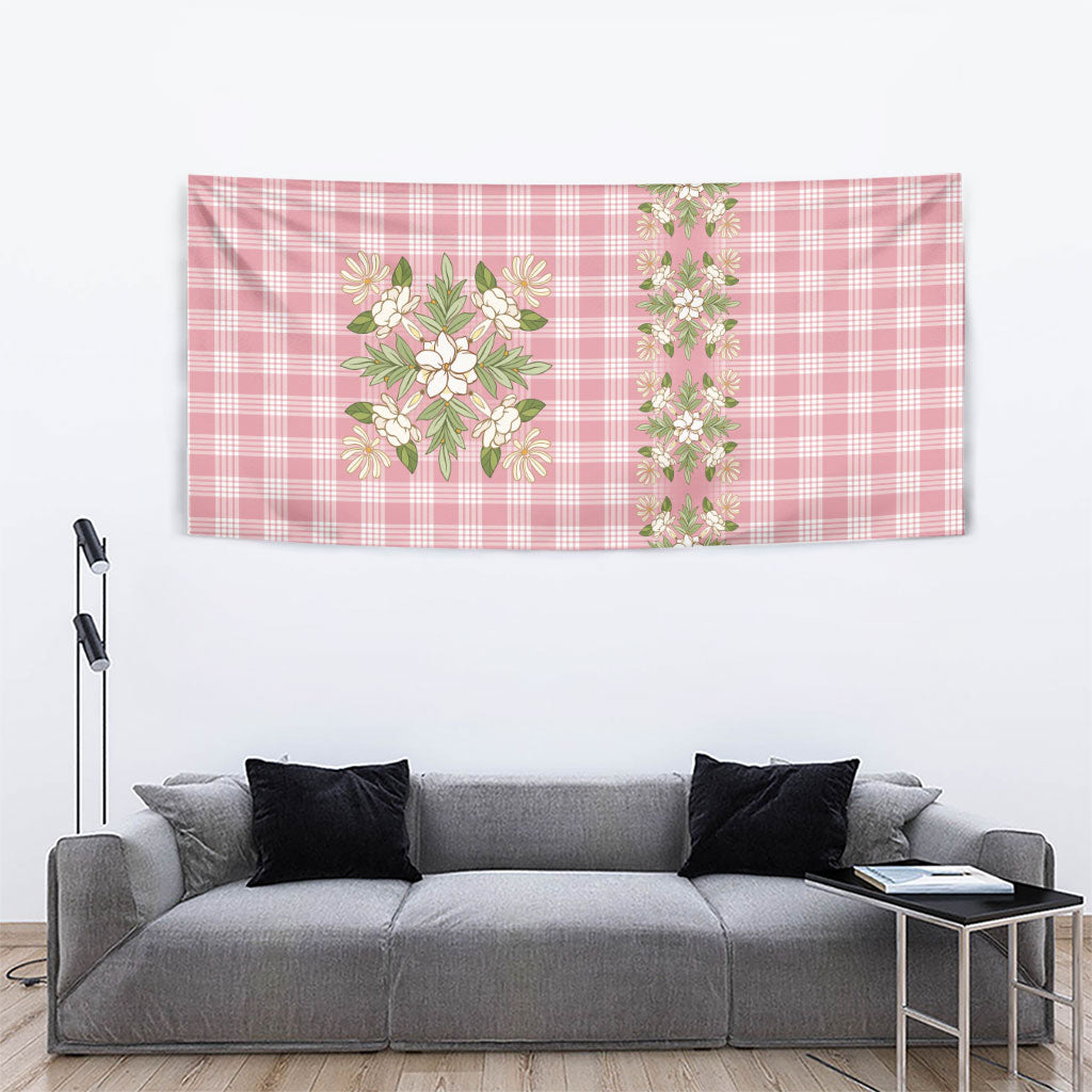 Akala Hamele Hawai'i Palaka Squares Maile Leaf Tapestry Flowers Hawaiian Quilt Patterns LT9 - Polynesian Pride