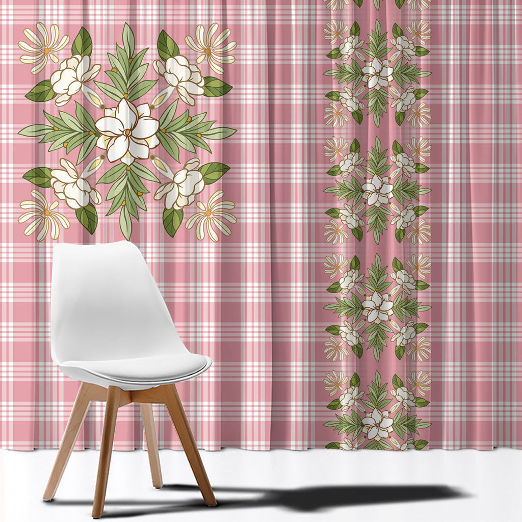 Akala Hamele Hawai'i Palaka Squares Maile Leaf Window Curtain Flowers Hawaiian Quilt Patterns LT9 - Polynesian Pride