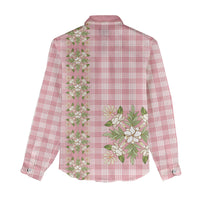 Akala Hamele Hawai'i Palaka Squares Maile Leaf Women Casual Shirt Flowers Hawaiian Quilt Patterns LT9 - Polynesian Pride