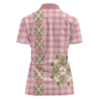 Akala Hamele Hawai'i Palaka Squares Maile Leaf Women Polo Shirt Flowers Hawaiian Quilt Patterns LT9 - Polynesian Pride