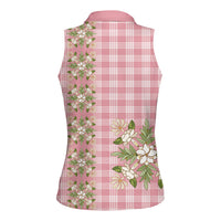 Akala Hamele Hawai'i Palaka Squares Maile Leaf Women Sleeveless Polo Shirt Flowers Hawaiian Quilt Patterns LT9 - Polynesian Pride
