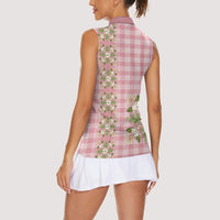 Akala Hamele Hawai'i Palaka Squares Maile Leaf Women Sleeveless Polo Shirt Flowers Hawaiian Quilt Patterns LT9 - Polynesian Pride